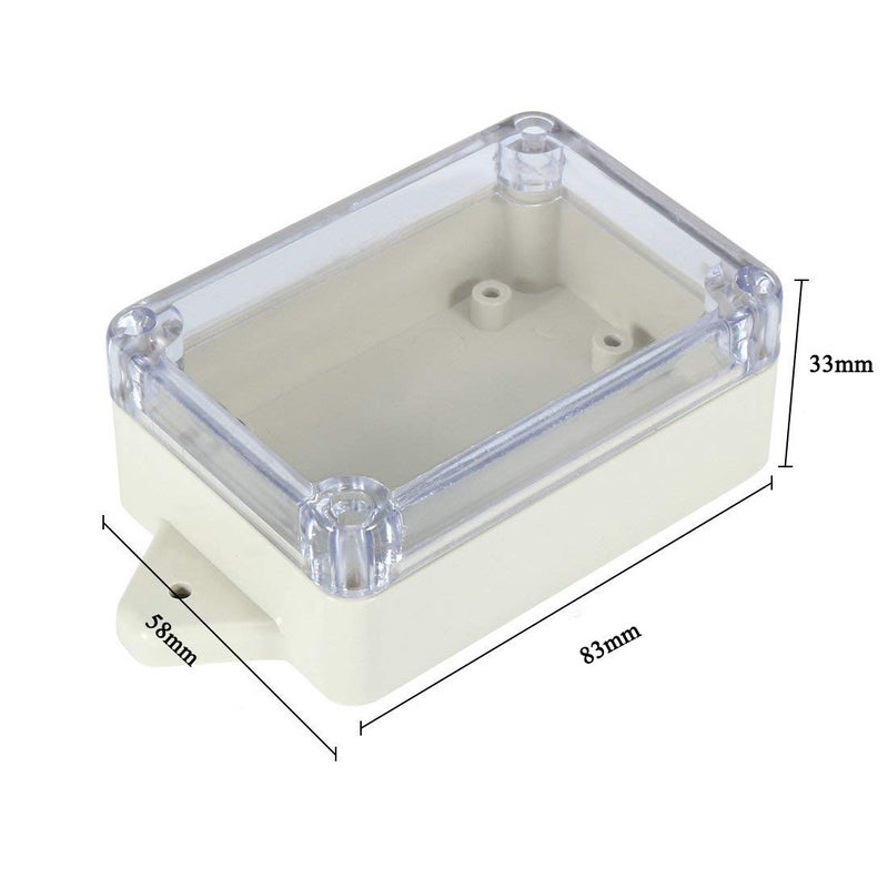 YXQ Junction Box Transparent Cover 6.2 x 3.5 x 2.5 inch IP65 Waterproof Wall Hang ABS Project Case Enclosure w Hole Cable Wire Connect Power(158mmx90mmx64mm) - Image 3